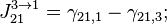 J_{21}^{3\to 1} = \gamma_{21,1} - \gamma_{21,3};